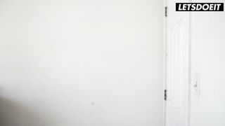 Disguised Janitor Tricks Client into Oily Lesbian Threesome Part 2